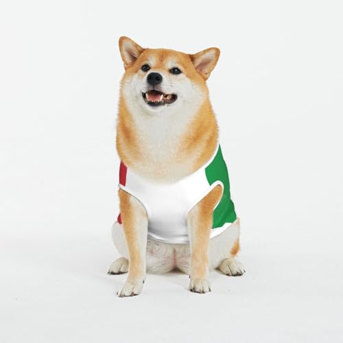 Tanktop für kleine Hunde mit italienischer Flagge, weiche Baumwolle, ärmellos, für Welpen und Katzen von LimPac