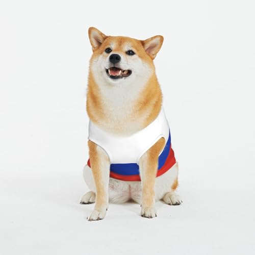 Tanktop für kleine Hunde mit russischer Flagge, weiche Baumwolle, ärmellos, für Welpen und Katzen von LimPac