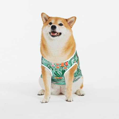 Tropical Flora Tanktop für kleine Hunde, weiche Baumwolle, ärmellos, für Welpen und Katzen von LimPac