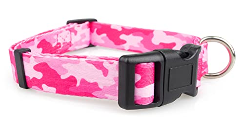 Limeloot Rosa Camo Hundehalsband für Hündinnen, süßes Mädchen Hundehalsband für große Hunde, groß von Limeloot