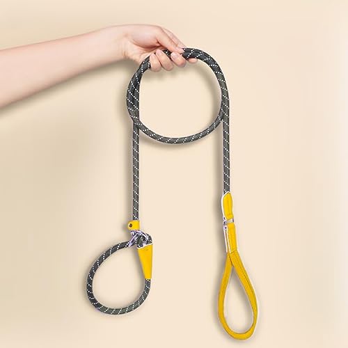 Farbblocking P-Seil Nylon Reflektierendes Seiden-Zugseil Mit Echtlederschnalle, Rutschfestes Verstellbares Zugseil Mit DREI Farboptionen 1.2CM*180CM Gelb von Limin