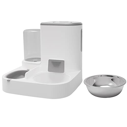 Haustier Wasser und Futternapf Set, All-in-1 Automatisches Katzenwasser und Futternapf Set, Pet Feeder mit Automatischer Bewässerungsflasche, Katzenfutterspender für kleine oder mittelgroße Hunde von Limitoll