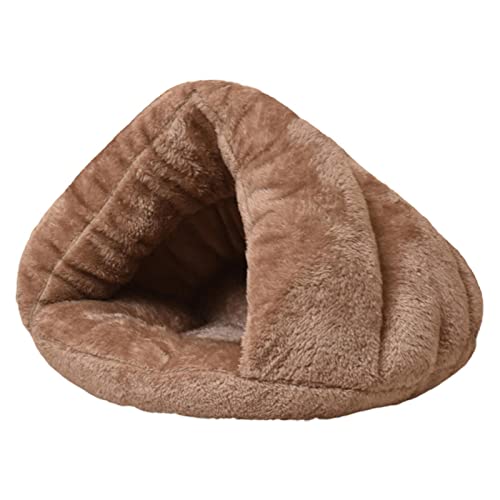 Limitoll Betthöhle für Katzen, dickes Fleece, warm, weich, für Hunde, dreieckiges Katzenbett, beruhigendes und gemütliches Schlafkissen für Kuscheltiere und Burrowers von Limitoll