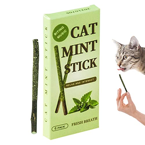 Limitoll Cat Silvervine Sticks, 6 Catmint Silvervine Blend Cat Chew Toys cat chew Sticks, Cat Chews Catnip Sticks Teeth Cleaning Cat Sticks for Cats of All Ages von Limitoll