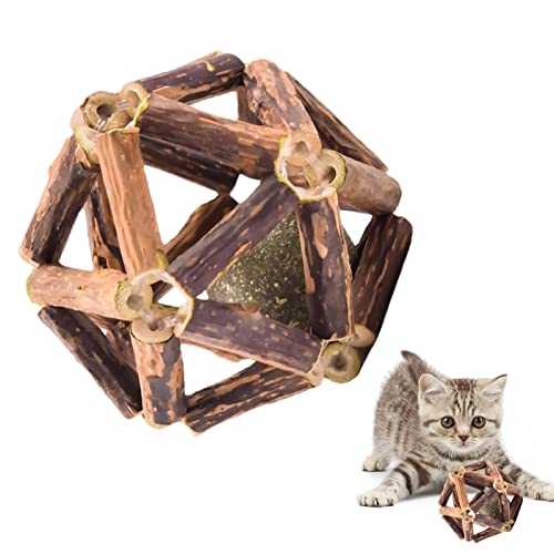 Limitoll Silvervine Katzenminze-Ball mit Glockenball, Zahnreinigung und Stressabbau, natürlicher Silvervine Stick für Katzen von Limitoll