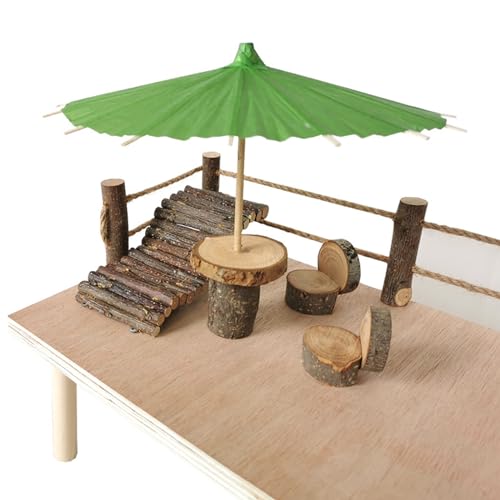 Hamsterkäfig Leiter Spielzeug für kleine Haustiere Holz Plattform Eichhörnchen Käfig Spielzeug Zubehör Kleintier Klettern Spielzeug Spaß und Übung für Kleintiere von Limtula