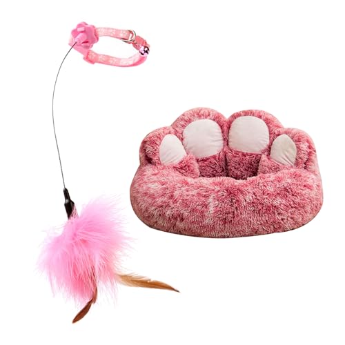 Limtula 2IN1 Winter Katzenbett Teaser Halsband Set Matte Für Kleine Hunde Schlafsofa Matte Kratzfest Welpenhaus Kissen Ruhesitz Hundezubehör Kleines Hundebett Haustierbett Für Kleine Hunde von Limtula