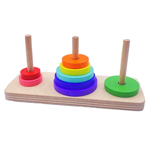 Limtula Vogel Spielzeug Puzzle Trick Tabletop Training Stapeln Regenbogen Farbe Set Papagei Holz Kauen Spielzeug Für Kleine Mittelgroße Vögel Papagei Puzzle Spielzeug von Limtula