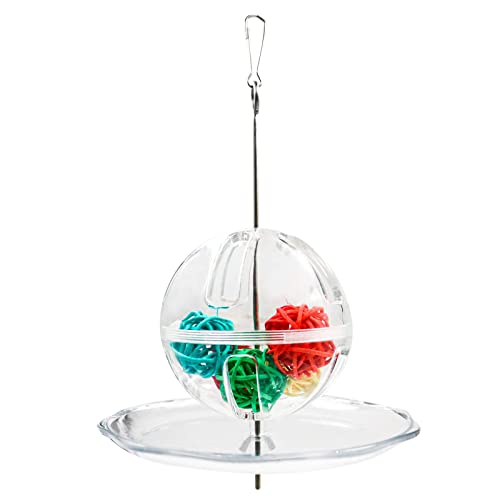 Papagei Vogel Spielzeug Nahrungssuche Hängende Transparente Ball Feeder Tablett Für Graupapageien Aras Kleine Papageien Vogel Nahrungssuche Feeder von Limtula