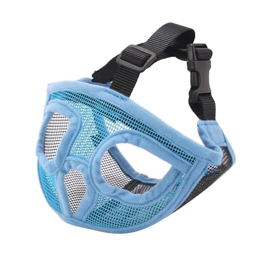 KANGYEBAIHUODIAN Verstellbare Maske for Haustiere, Kurze Schnauze, Maulkorb for Hunde, atmungsaktives Netz, flaches Maulkorb, passend for Hundezubehör der französischen Bulldogge Shih Tzu und Mops (C von LinCys