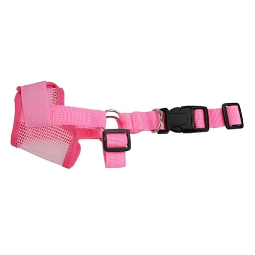 KANGYEBAIHUODIAN Verstellbarer Maulkorb for Hunde, Mesh, atmungsaktiv, for den Mund von Hunden, Nylongürtel, Anti-Bell-Maulkorb, passend for kleine und große Hunde, Haustierzubehör (Color : Pink, SI von LinCys