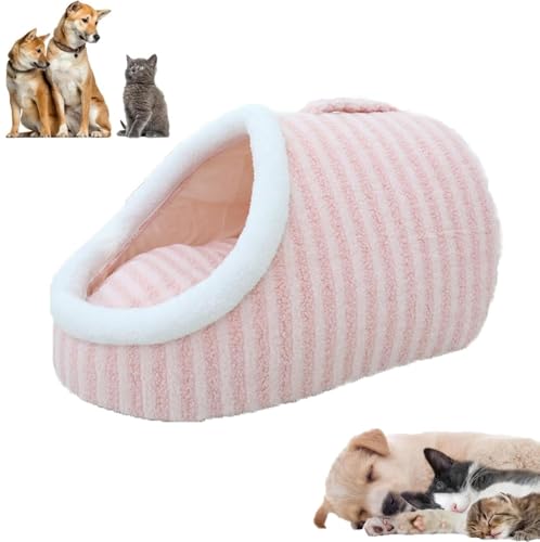 Cozy Hideaway Pet Bed, Non-Slip Washable Soft Pet Slipper Cave Bed Sleeping Bag for Small Medium Pets, Indoor Pet Nest Bed with Removable Mattress von LinZong