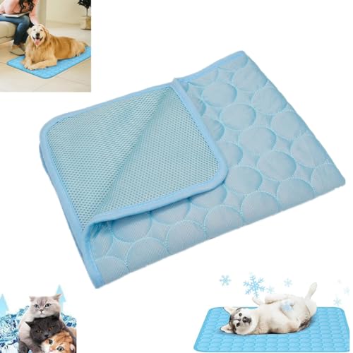 Pet Cooling Pad,Pet Cooling Mat for Dogs and Cats,Summer Breathable Non-Slip Ice Silk Sleep Mat,Anti-Scratch Washable Dog Cooling Blanket for Kennels,Crates,Sofa,Bed,Floor (Light Blue,L: 70*55cm) von LinZong