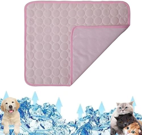 Pet Cooling Pad,Pet Cooling Mat for Dogs and Cats,Thickened Non-Slip Summer Ice Silk Sleep Mat Cooling Blanket for Kennel,Sofa,Bed,Floor,Car,Indoor or Outdoor (Pink,L: 70 * 55cm) von LinZong