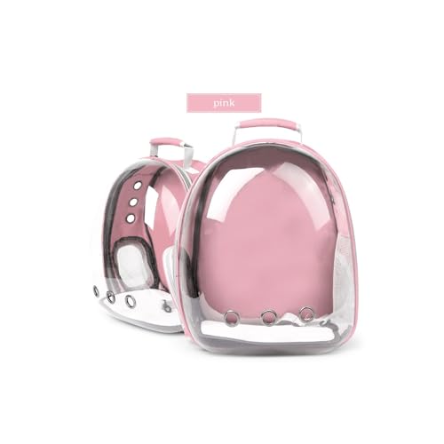 Transparenter Katzenrucksack Raumfahrzeug-Design, Aus ABS-Material, Atmungsaktiv Und Komfortabel, Geeignet Für Tägliche Reisen Und Reisen(Pink) von LingXianXing