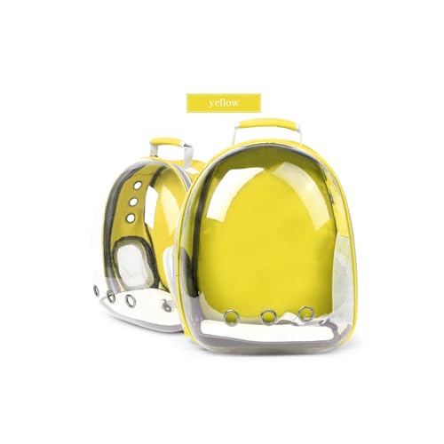 Transparenter Katzenrucksack Raumfahrzeug-Design, Aus ABS-Material, Atmungsaktiv Und Komfortabel, Geeignet Für Tägliche Reisen Und Reisen(Yellow) von LingXianXing