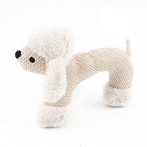 Linghe Kauwerkzeug für Hunde, Cartoon-Design, weiches Leinenmischung, Quietschspielzeug für Welpen, kleine Hunde, mittelgroße Hunde (weißer Welpen) von Linghe