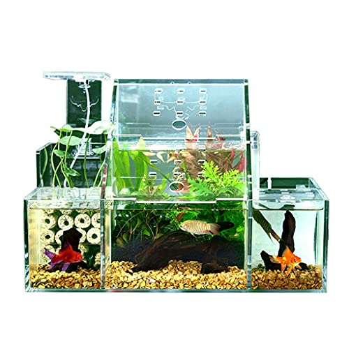 Aquarium Desktop Kreative Ökologische Betta Aquarium Zierfische Tank Led Licht Filter Pumpe Hause Büro Aquarium Dekoration Goldfischbecken von Linmeas-753