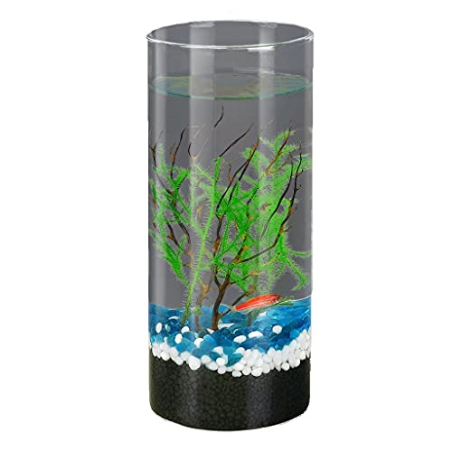 Aquarium Einfache kreisförmige Landschaft ökologische Flasche Betta Aquarium Desktop Goldfisch Aquarium DIY Home Dekoration Fisch Wasserpflanzen Goldfischbecken von Linmeas-753