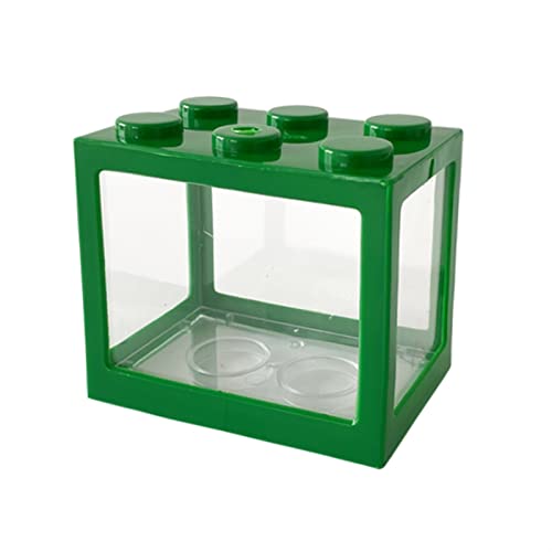 Aquarium Mini-Fischtank Reptil Haustier stapelbar Aquarium Kreative Baustein Fischzylinder Landschaft Meerwe for Bürodekoration Goldfischbecken (Color : Light Green) von Linmeas-753