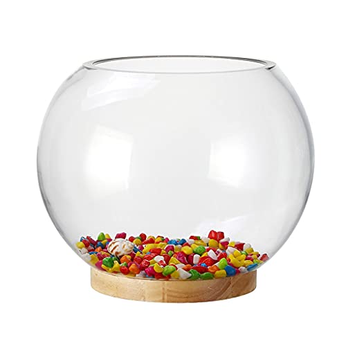 Aquarium Runde Kreative Glas Transparent Aquarium Office Home Desktop Kleine Fische Tank Zierfische Tank Schildkröte Tank Nachtlicht Goldfischbecken von Linmeas-753