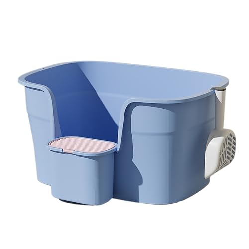 High Wall Cat Litter Box XL, Anti-Splashing Kitty Litter Box, Large High Sides Cat Litter Pan, Multi Cat Litter Box, Jumbo Litter Box(Blue) von Linmeas-753