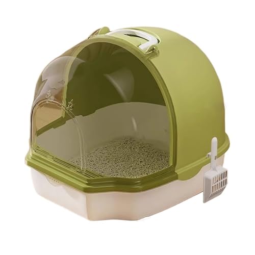 Katzentoilette, komplett geschlossene Katzentoilette mit Tür, große Katzentoilette, Toilette mit Spritzschutz, Katzentoiletten for Kätzchen, Heimtierbedarf(Green) von Linmeas-753