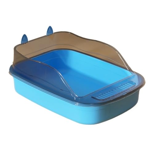 Katzentoilette – Katzentoilette mit hohen Seitenwänden, große Katzentoilette, Katzentoilette for den Innenbereich, Toilettenzubehör for Haustiere, antihaftbeschichtet, leicht zu reinigen(Blue) von Linmeas-753