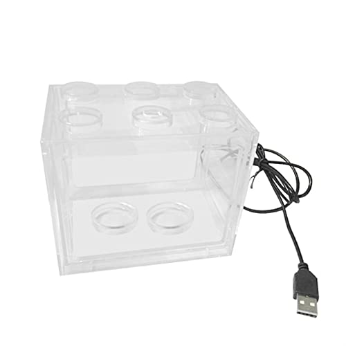 Linmeas-753 Aquarium Acryl USB Mini-Aquariumzüchter-Fischtank mit LED Leichte Home Office Desktop Dekoration Zubehör Fischvorräte Goldfischbecken (Color : Transparent) von Linmeas-753