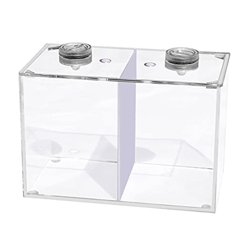 Linmeas-753 Aquarium Kreative LED Licht Kampf Fisch Doppel Grid Tank Kleine Zierfische Tank Büro Haushalt Tisch Einfache Fisch Tank Goldfischbecken von Linmeas-753