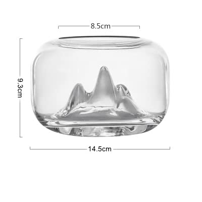 Linmeas-753 Aquarium Mini Glas kreative transparente Fischschüssel Schneeberg-Fischtanks Desktop Micro Landschaft Fisch Jar Aquarien Haustier Goldfischbecken von Linmeas-753