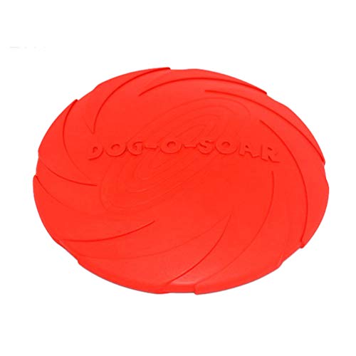 LINNUO Frisbee Hund Gummi Frisbeescheibe Puppy Wurfscheibe Outdoor Training Hundespielzeug Sicher und Ungiftig Hund Scheibe Welpen IQ Training Spielen (Rot,S) von Linnuo