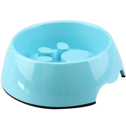 LINNUO Hundenapf Katzennapf Anti-Ketting Interaktiver Napf Futterschüssel Hundespielzeug Napf die Langsame Fütterung Slow Feed Bowls (Blau,L) von Linnuo