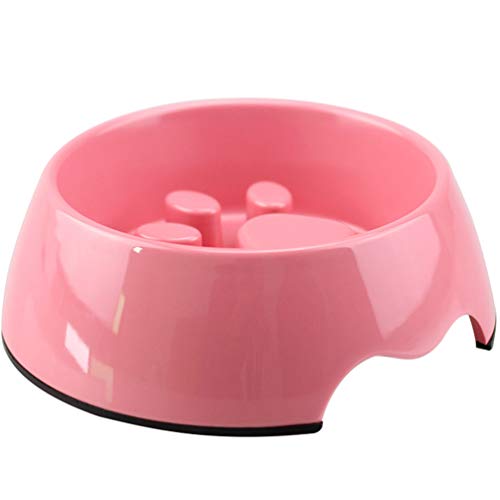 LINNUO Hundenapf Katzennapf Anti-Ketting Interaktiver Napf Futterschüssel Hundespielzeug Napf die Langsame Fütterung Slow Feed Bowls (Pink,L) von Linnuo