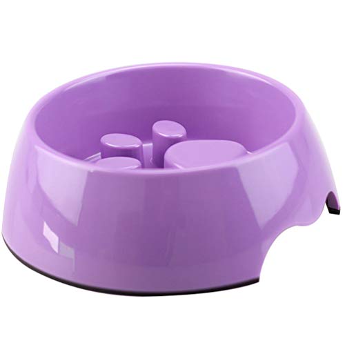 LINNUO Hundenapf Katzennapf Anti-Ketting Interaktiver Napf Futterschüssel Hundespielzeug Napf die Langsame Fütterung Slow Feed Bowls (Violett,L) von Linnuo