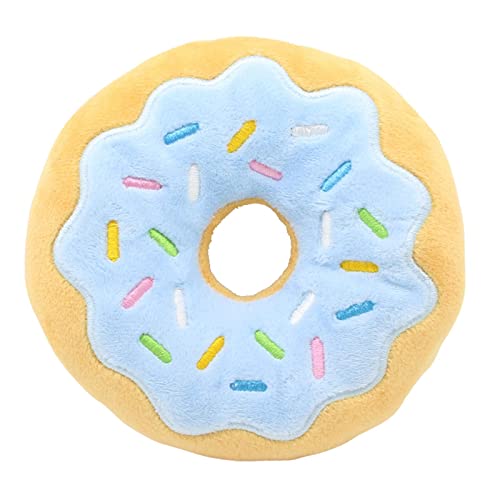 Linsition Quietschender Plüsch Donut für Hunde | Quietschendes Kau-Donut-Spielzeug für Hunde,Donut Food Toy, Donut Soft Squeaky Puppy Dog Toy, Dog Chew Interaktives Spielzeug von Linsition