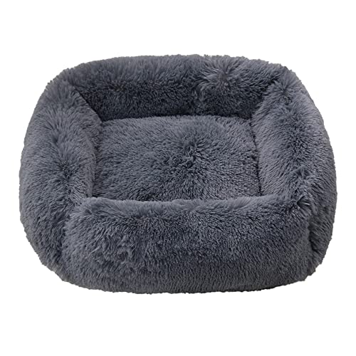 Hundebetten, Matten, neues, superweiches, quadratisches Haustier-Hundebett, Katzenbett, Plüsch, volle Größe, ruhiges Bett, bequemes Schlafartefakt, beruhigendes Bett ( Color : GWB007 , Size : L 65x55c von Linsomo