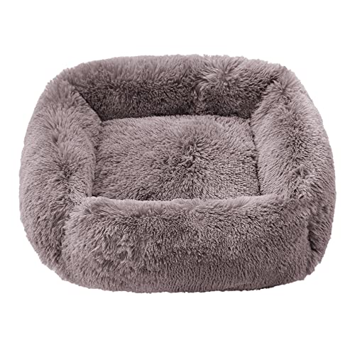 Hundebetten, Matten, neues, superweiches, quadratisches Haustier-Hundebett, Katzenbett, Plüsch, volle Größe, ruhiges Bett, bequemes Schlafartefakt, beruhigendes Bett ( Color : GWB018 , Size : L 65x55c von Linsomo