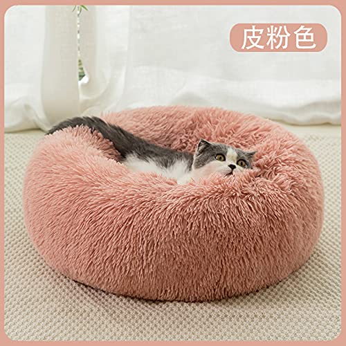 Zwinger Haustier Katze Hund Bett Plüsch Runde Verdickte Matte Winter Warm Tief Schlaf Leicht Zu Reinigen Schlaf Liefert Hohe Qualität 40-50 cm (Color : 19, Size : 40CM) von Linsomo