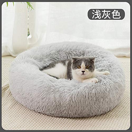 Zwinger Haustier Katze Hund Bett Plüsch Runde Verdickte Matte Winter Warm Tief Schlaf Leicht Zu Reinigen Schlaf Liefert Hohe Qualität 40-50 cm (Color : 8, Size : 40CM) von Linsomo