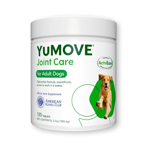 YuMOVE Gelenktabletten für Hunde mit Grünlippmuschel, Glucosamin, Chondroitin - Hüft- und Gelenkergänzung für steife ausgewachsene Hunde |6 bis 8 Jahre |120 Tabletten | Lintbells von Yumove