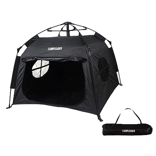 Automatisches Campingzelt, Haustierzelt, Outdoor-Haus, vollautomatisches faltbares Katzen- und Hundezelt, tragbares Campingzelt, 109 x 109 x 94 cm (schwarz) von Lioaeust