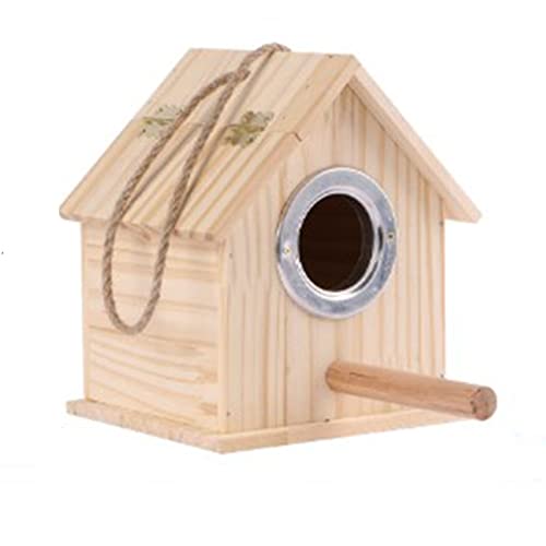 Vogelhaus aus Holz, für den Außenbereich, Vogelzucht-Nistkasten für Vogel, Sittiche, Wellensittiche, Nymphensittiche, Nisthaus (L) von Lioaeust