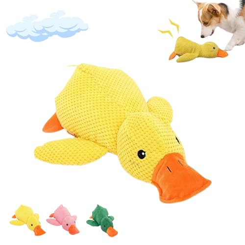 Liocwocne Calming Duck Dog Toy, Mellow Dog Calming Duck, Stress Relief, Soft Plush Yellow Stuffed Duck Dog Chew Toy for Dogs Indoor Puppy(Yellow) von Liocwocne