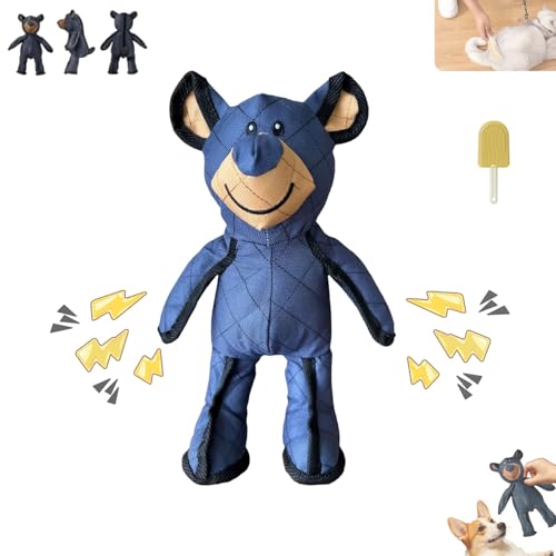 Liocwocne Unbreakable Bear Dog Toy, 2025 New unbreak Bear Dog Toy, for Aggressive Chewers Indestructible Stuffed Plush Squeaky Toys(Blue) von Liocwocne