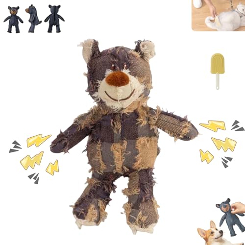 Liocwocne Unbreakable Bear Dog Toy, 2025 New unbreak Bear Dog Toy, for Aggressive Chewers Indestructible Stuffed Plush Squeaky Toys(Brown) von Liocwocne