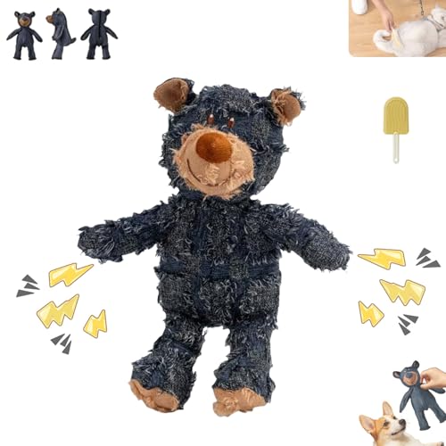 Liocwocne Unbreakable Bear Dog Toy, 2025 New unbreak Bear Dog Toy, for Aggressive Chewers Indestructible Stuffed Plush Squeaky Toys(Denim Blue) von Liocwocne