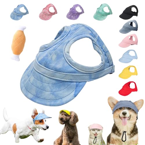 Outdoor Sun Protection Hood for Dogs, 2024 New Dog Outdoor Sun Protection Hat, Dog Sun Visor Pet Outdoor Cap, Summer Pet Sun Hat Dog Baseball Hat, with Adjustable Strap and Ear Holes (L,Cloud Blue) von Liocwocne