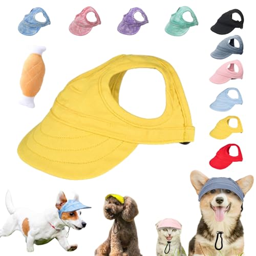 Outdoor Sun Protection Hood for Dogs, 2024 New Dog Outdoor Sun Protection Hat, Dog Sun Visor Pet Outdoor Cap, Summer Pet Sun Hat Dog Baseball Hat, with Adjustable Strap and Ear Holes (L,Yellow) von Liocwocne