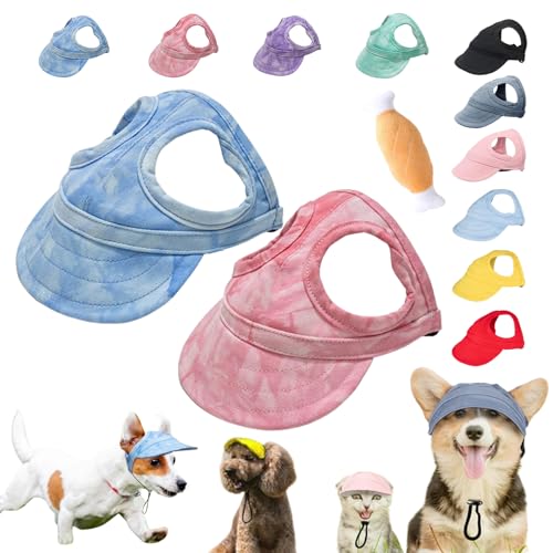 Outdoor Sun Protection Hood for Dogs, 2024 New Dog Outdoor Sun Protection Hat, Dog Sun Visor Pet Outdoor Cap, Summer Pet Sun Hat Dog Baseball Hat, with Adjustable Strap and Ear Holes (M,2pcs-A) von Liocwocne